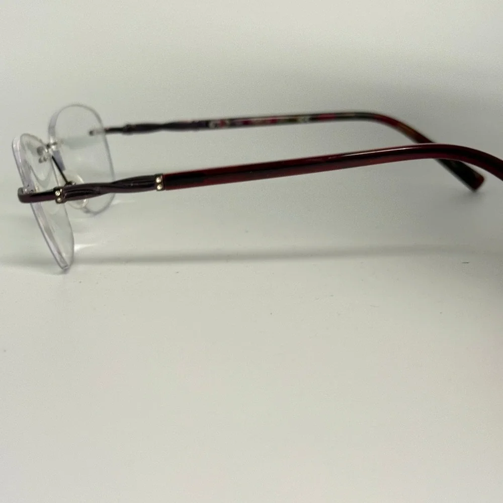 Pure with Airlock Tula 203 505 Rimless Eyeglasses‎ Burgundy 52-18-140